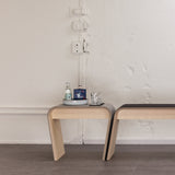 STADIG.stubenbank Design bench made of wood with wool felt cover #light gray
